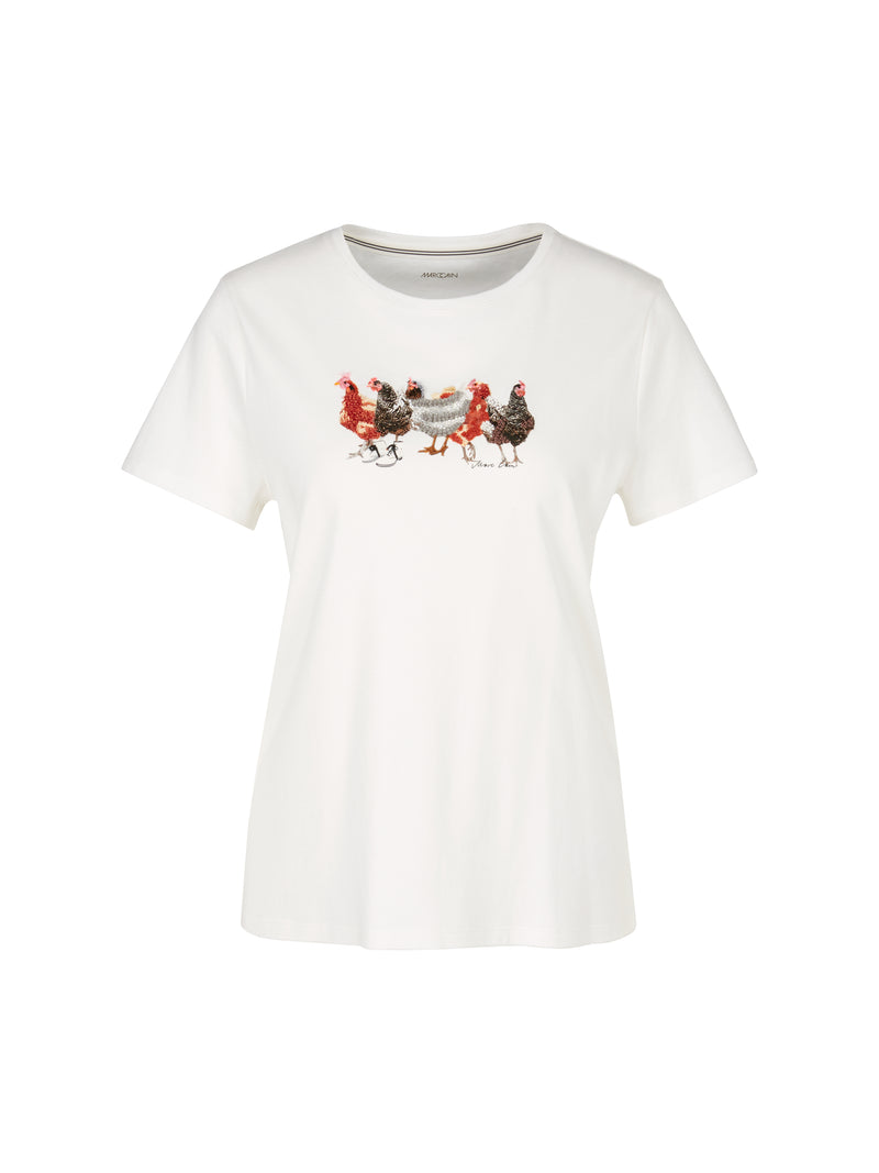 Short Sleeve Top with Chicken Detail