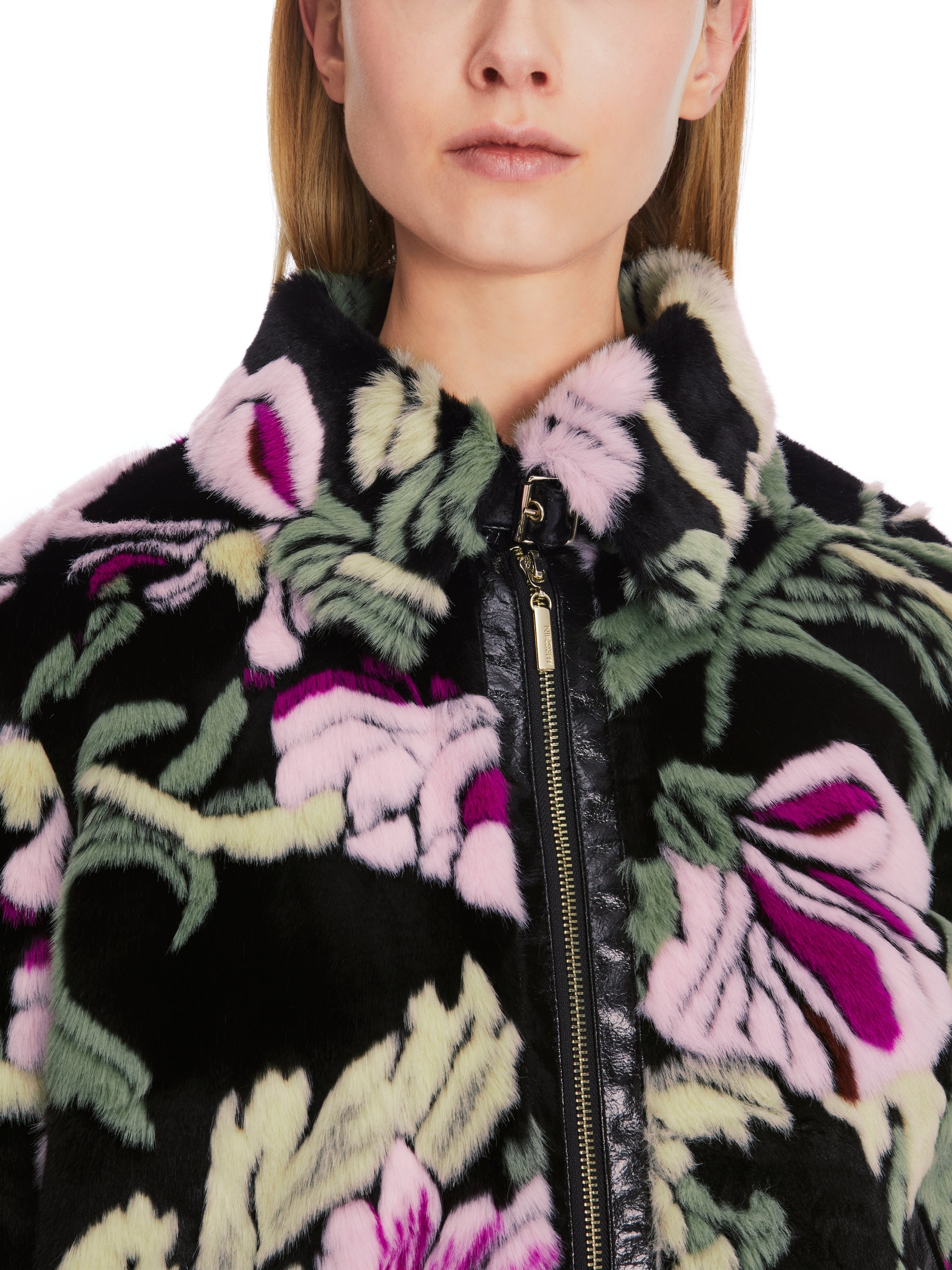 An image of the Marc Cain Floral Faux Fur Jacket
