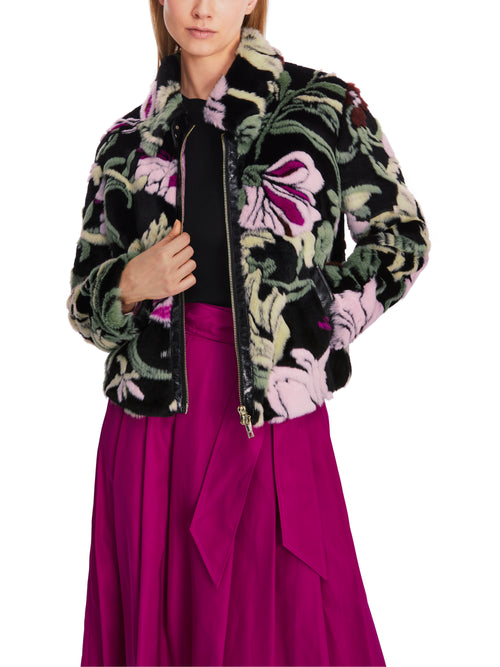 An image of the Marc Cain Floral Faux Fur Jacket