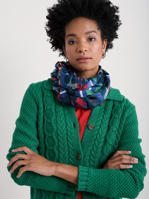 An image of the Seasalt May Garland Scarf Camellia Stripe Ink