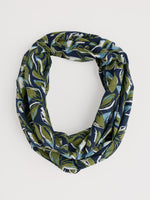 An image of the Seasalt New Everyday Circle Scarf Tonal Leaves Maritime