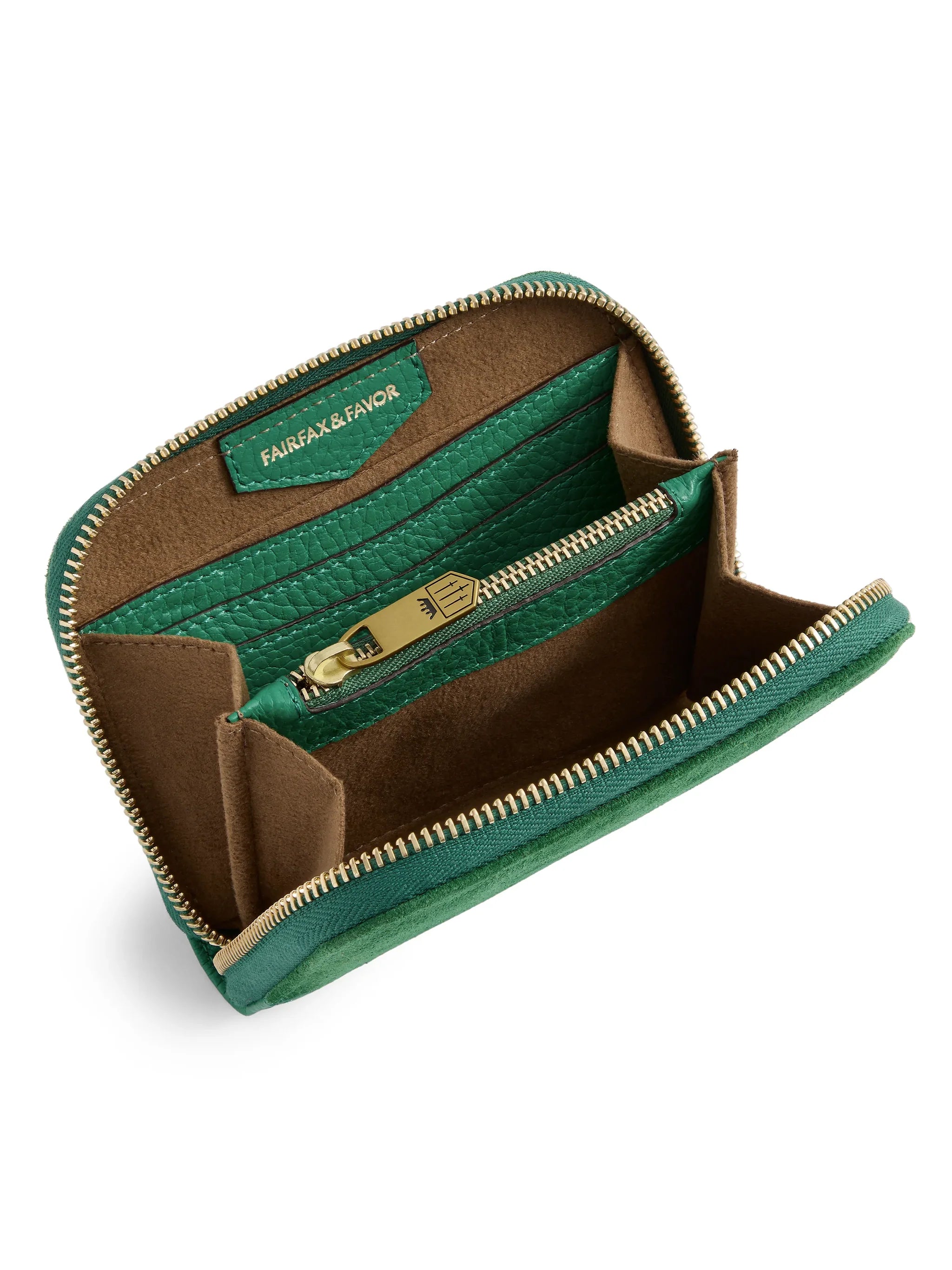Fairfax & Favor Mini Salisbury Purse Clover Green Suede