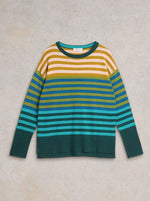 An image of the White Stuff Olive Stripe Jumper