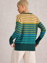 An image of the White Stuff Olive Stripe Jumper
