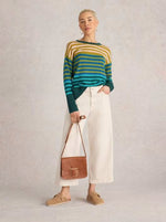 An image of the White Stuff Olive Stripe Jumper