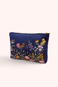 Navy Floral Hedgerow Zip Pouch