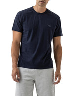 The Gunn T-Shirt by Rodd & Gunn. A short sleeve T-shirt with crew neck and logo on chest in navy.