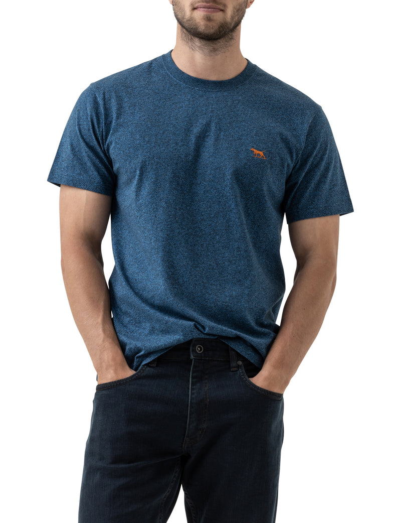 The Gunn T-Shirt by Rodd & Gunn. A short sleeve T-shirt with crew neck and logo on chest in ultramarine blue.