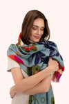 An image of the Powder Folk Floral Print Scarf - Winter Ice