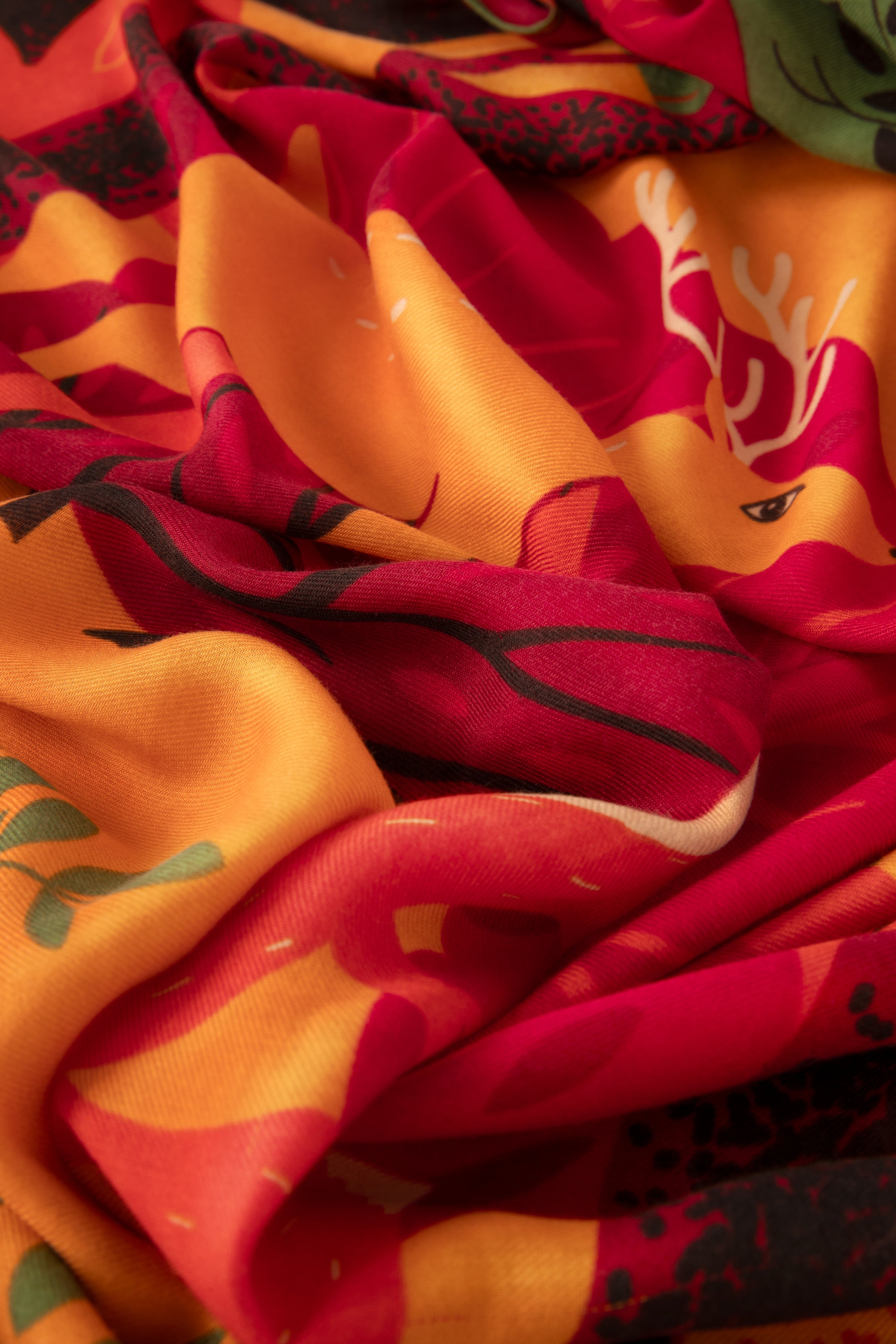 An image of the Powder Autumn Forest Friends Print Scarf