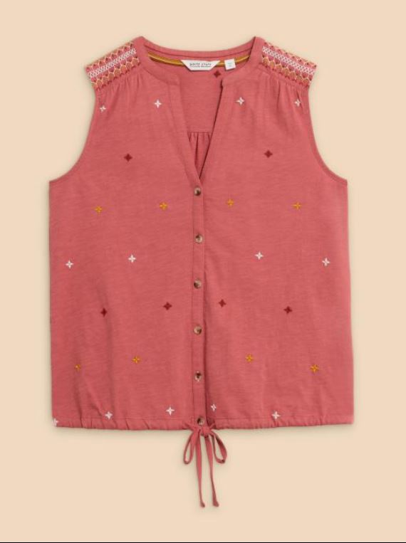 An image of the White Stuff Tulip Jersey Sleeveless Shirt