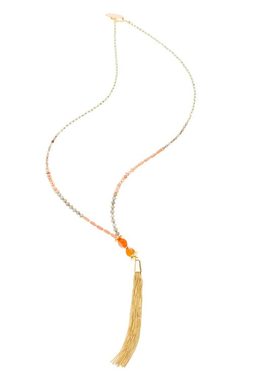 An image of the Pranella Sol Coral Necklace