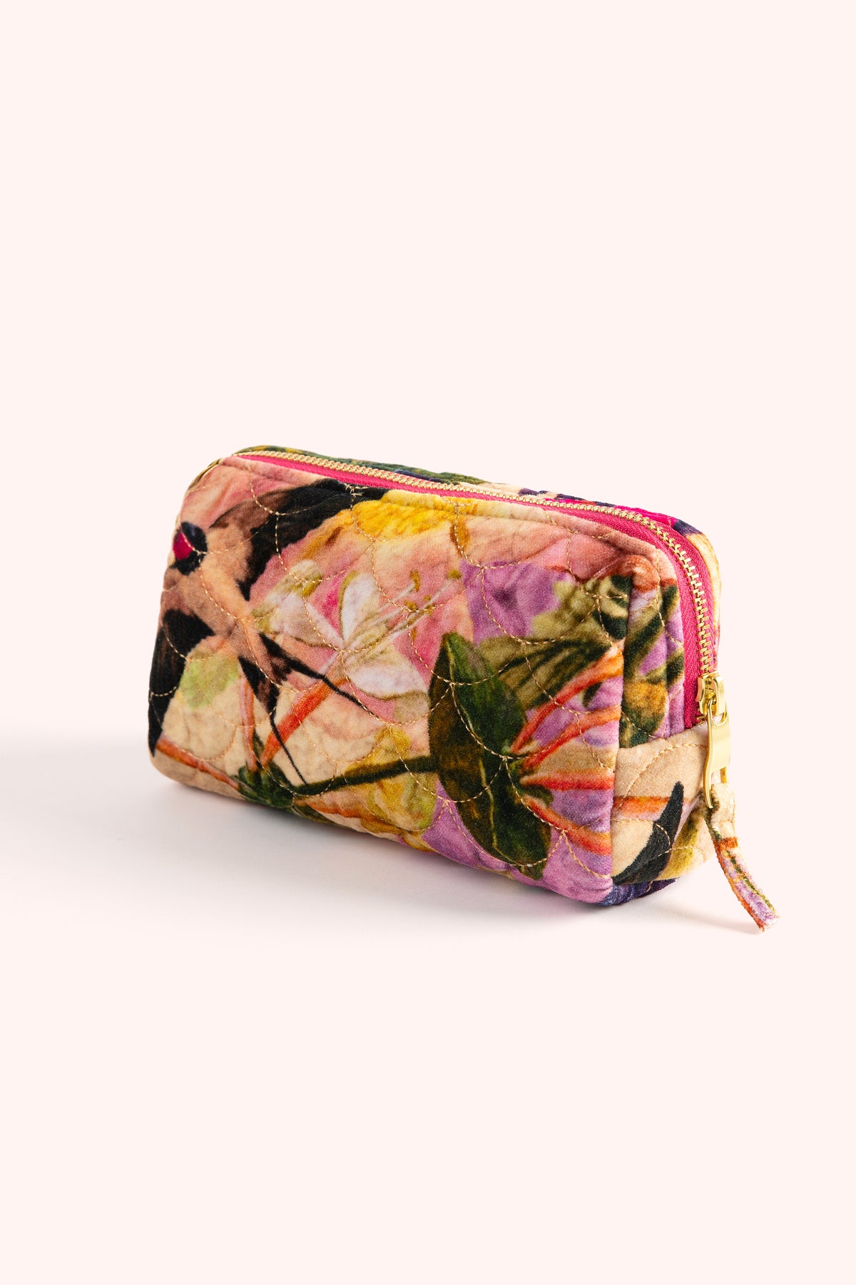 An image of the Powder Quilted Vanity Bag - Cream Posy
