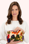 An image of the Powder Quilted Washbag - Cream Posy