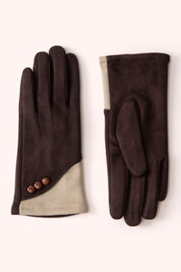 An image of the Powder Rowan Faux Suede Gloves Navy/Ice
