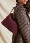 An image of the Fairfax & Favor Mini Tetbury Handbag Elderberry Suede