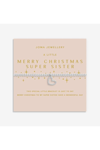 An image of the Joma Jewellery Christmas A Little 'Merry Christmas Super Sister' Bracelet