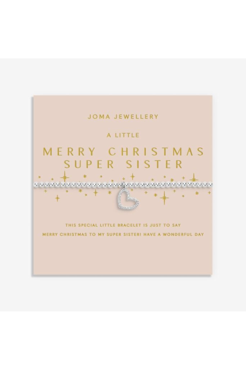 An image of the Joma Jewellery Christmas A Little 'Merry Christmas Super Sister' Bracelet