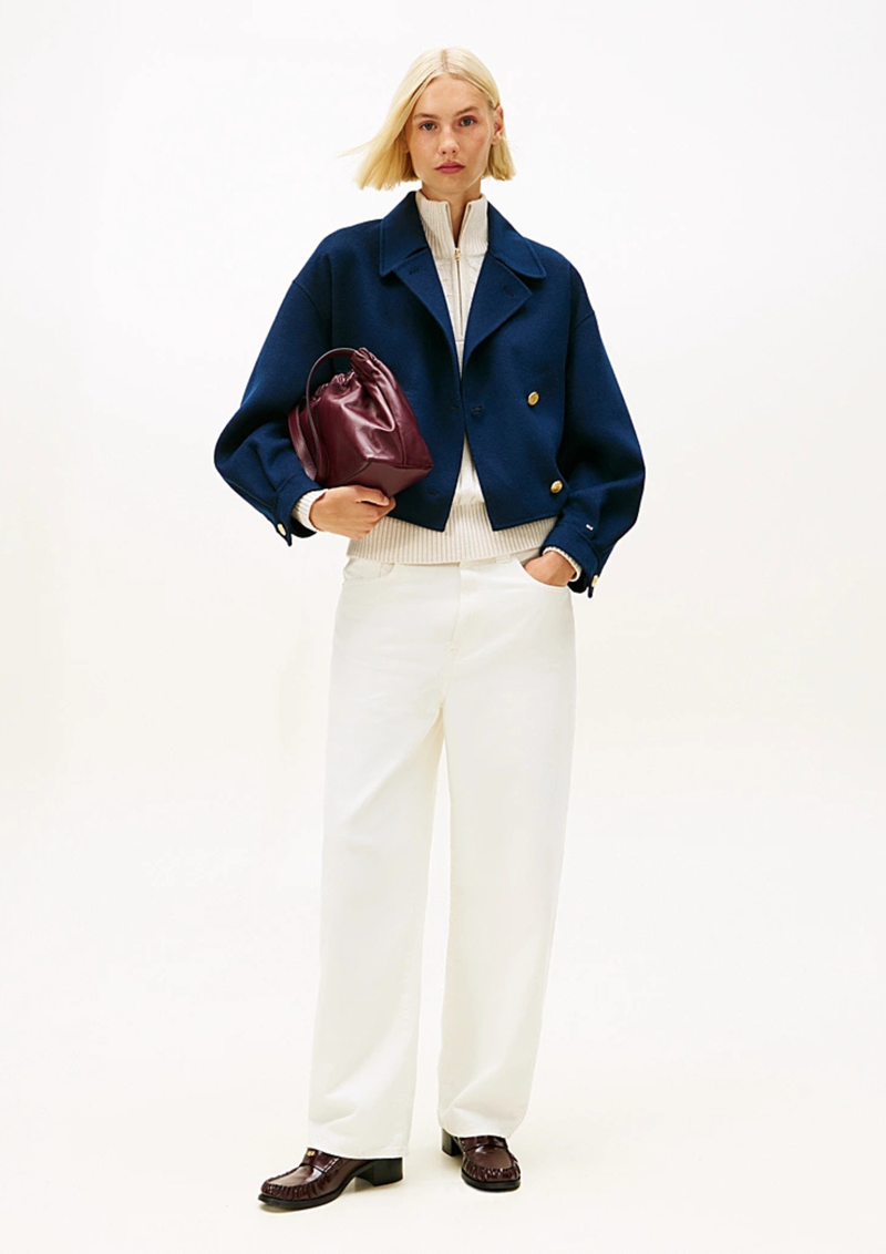 An image of the Tommy Hilfiger Gold Button Peacoat