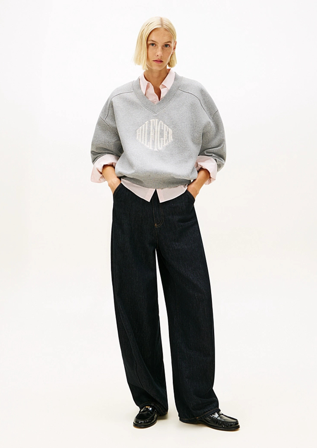 An image of the Tommy Hilfiger Varsity V-Nk Fleece Sweatshirt