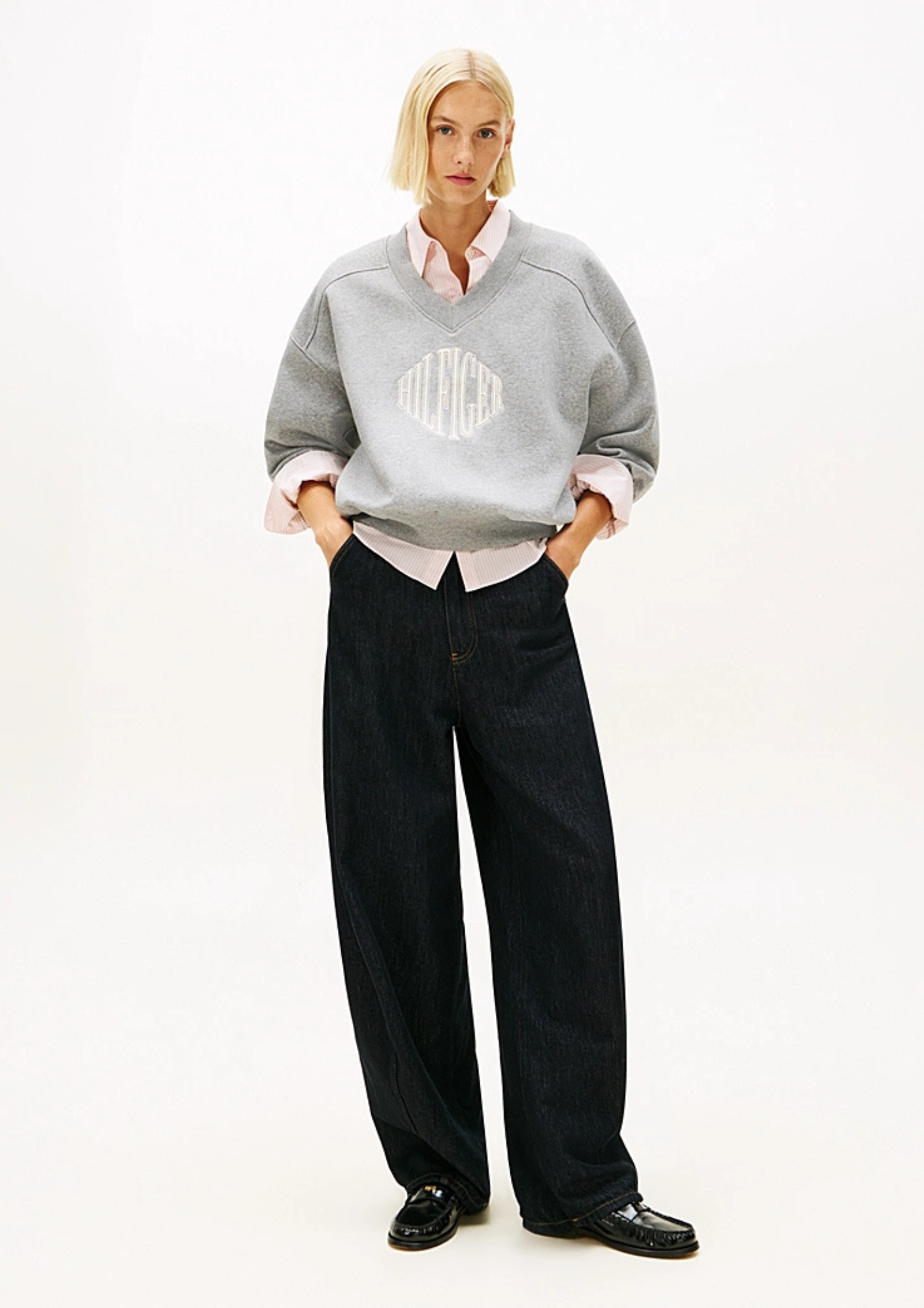 An image of the Tommy Hilfiger Varsity V-Nk Fleece Sweatshirt