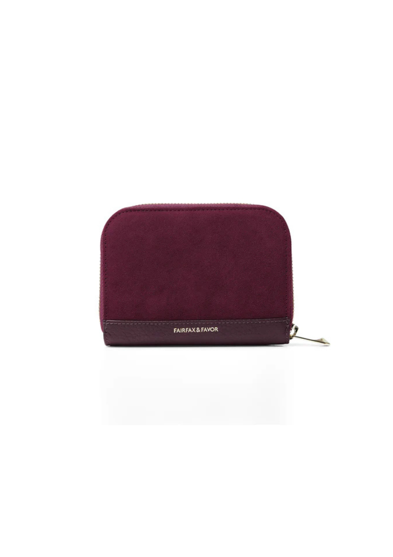 An image of the Fairfax & Favor Mini Salisbury Purse Elderberry Suede