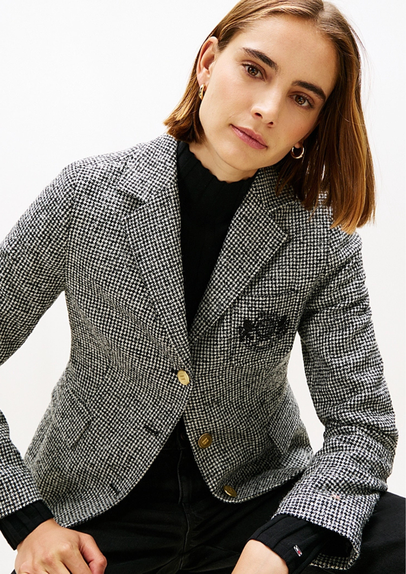 An image of the Tommy Hilfiger Wool Pattern Slim Blazer