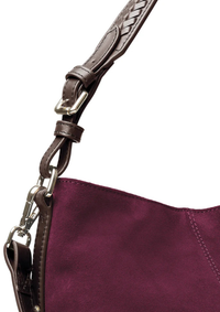 An image of the Fairfax & Favor Mini Tetbury Handbag Elderberry Suede