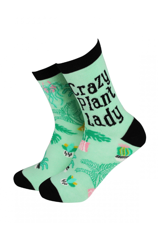 An image of the Smiling Faces 'Crazy Plant Lady' Socks