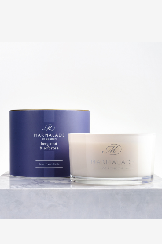 An image of the Marmalade of London 3 Wick Glass Candle