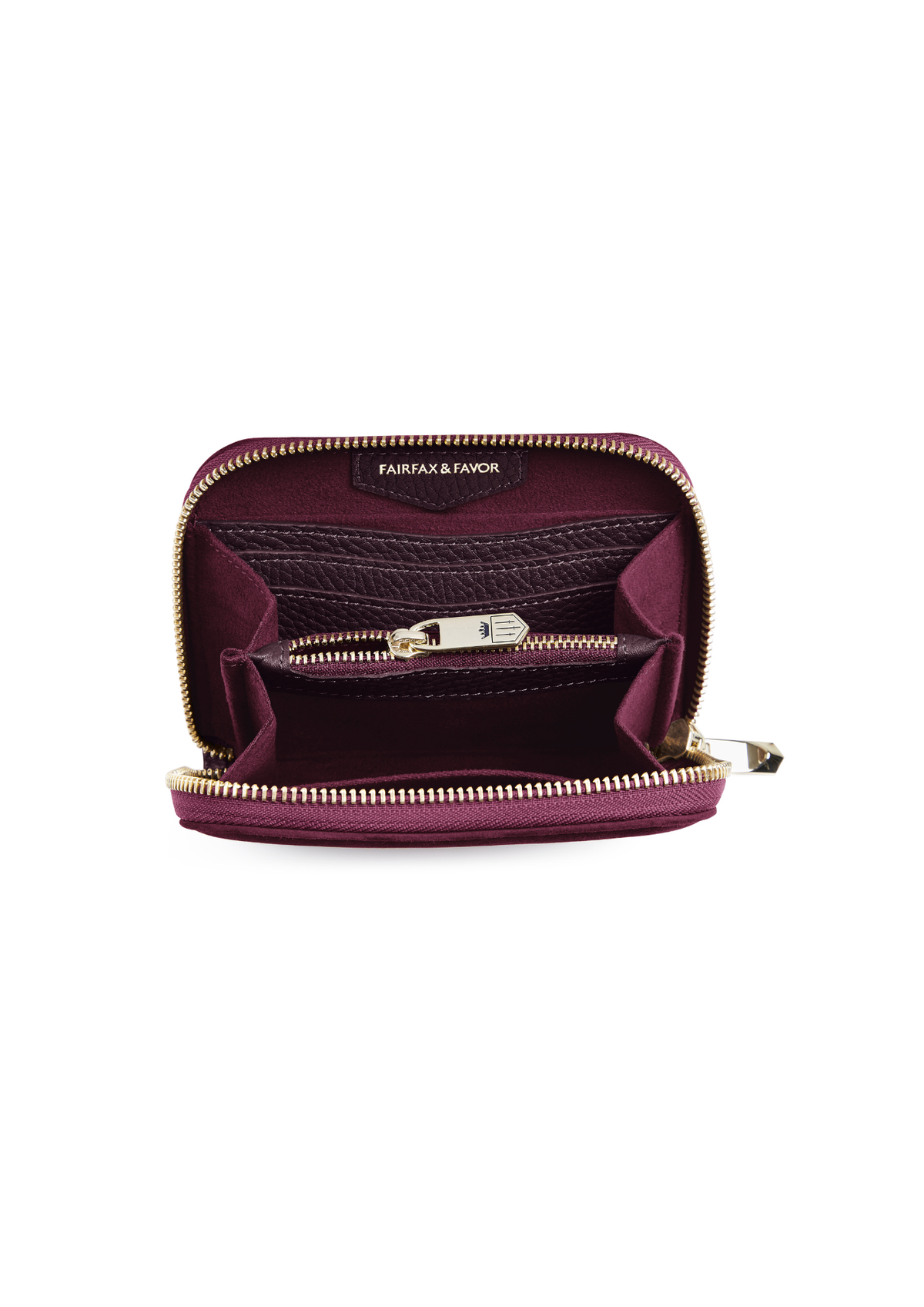 An image of the Fairfax & Favor Mini Salisbury Purse Elderberry Suede
