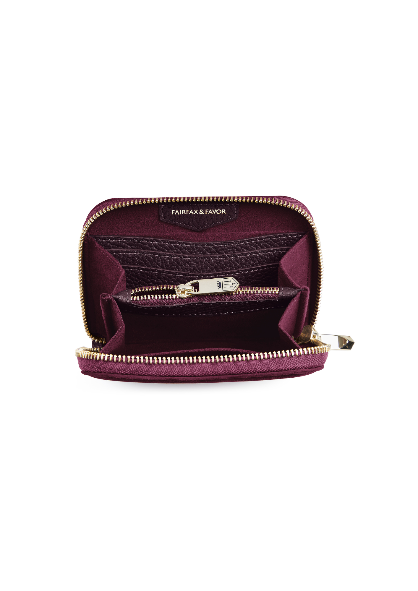 An image of the Fairfax & Favor Mini Salisbury Purse Elderberry Suede
