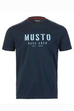 Musto Classic Musto Short Sleeve Tee. A short sleeve, crew neck T-shirt with Musto logo on the chest, in the colour Navy.