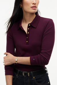 Slim Fit Ribbed Polo Shirt