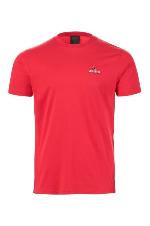 An image of the Musto Nautic Short Sleeve T-Shirt in the colour Red.