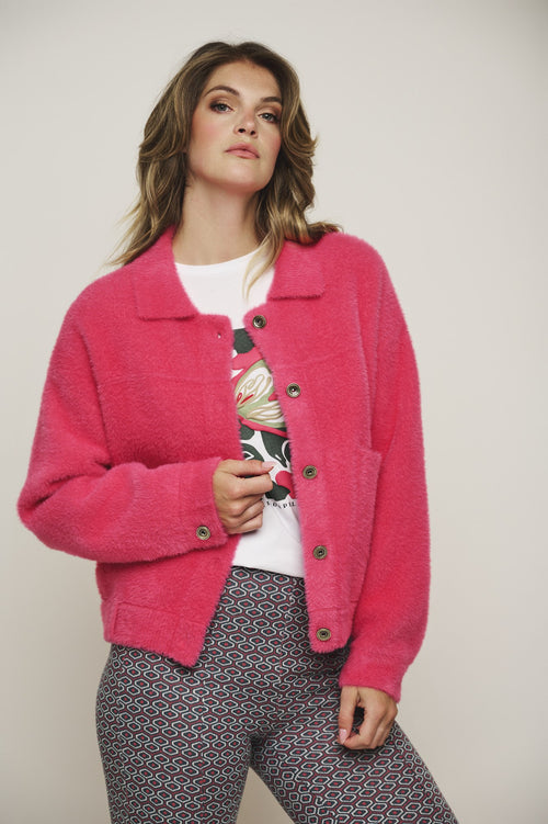 An image of the Rino & Pelle Bubbly Jacket in the colour Lip Gloss on model.