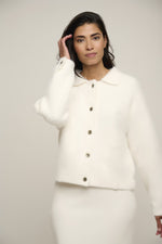 An image of the Rino & Pelle Bubbly Jacket in the colour Snow White on model.