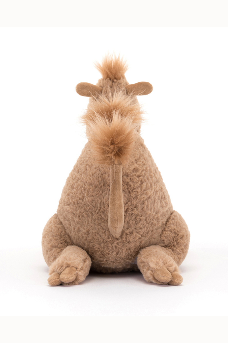 Jellycat Richie Dromedary. A soft toy camel with soft brown fur.