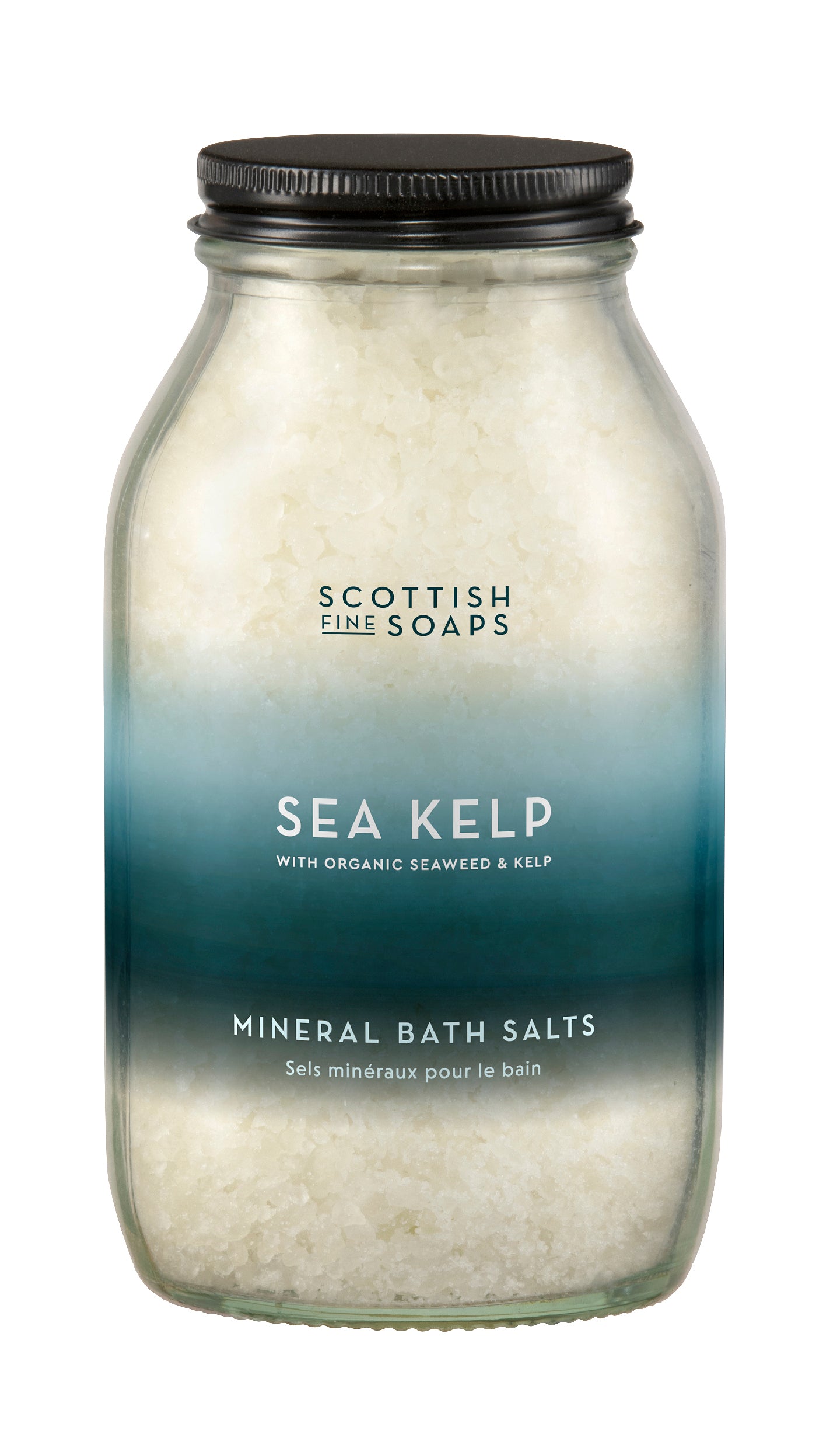 An image of the Scottish Fine Soaps Sea Kelp Mineral Bath Salts 500g Glass Jar