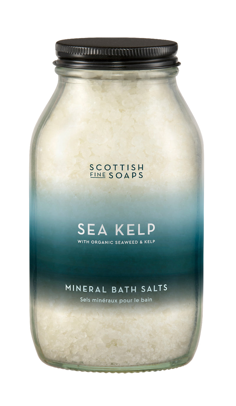 An image of the Scottish Fine Soaps Sea Kelp Mineral Bath Salts 500g Glass Jar