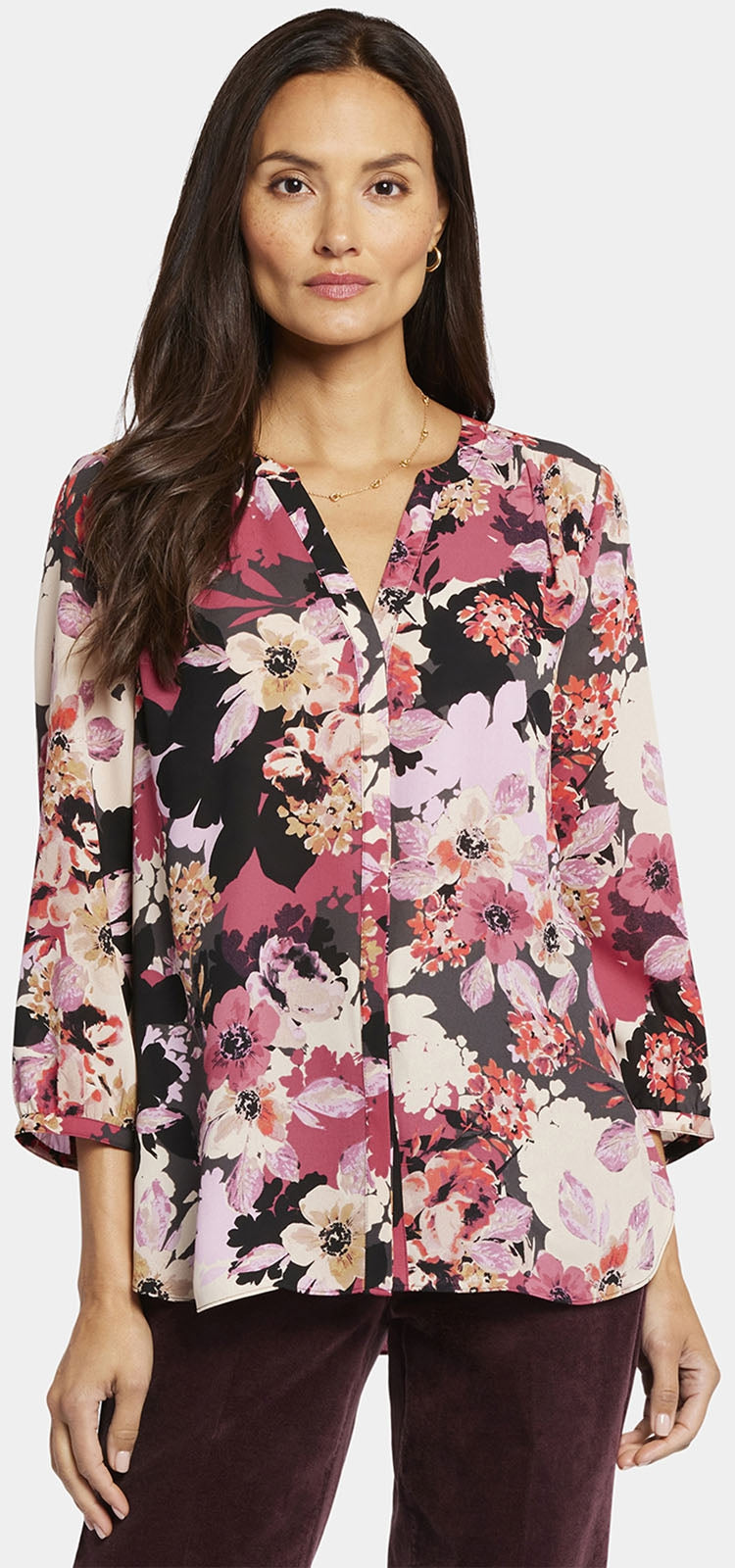 An image of the NYDJ Pintuck Blouse