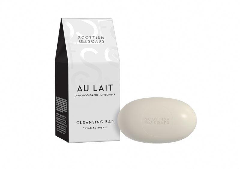 An image of the Scottish Fine Soaps Au Lait Cleansing Bar 100g in Carton