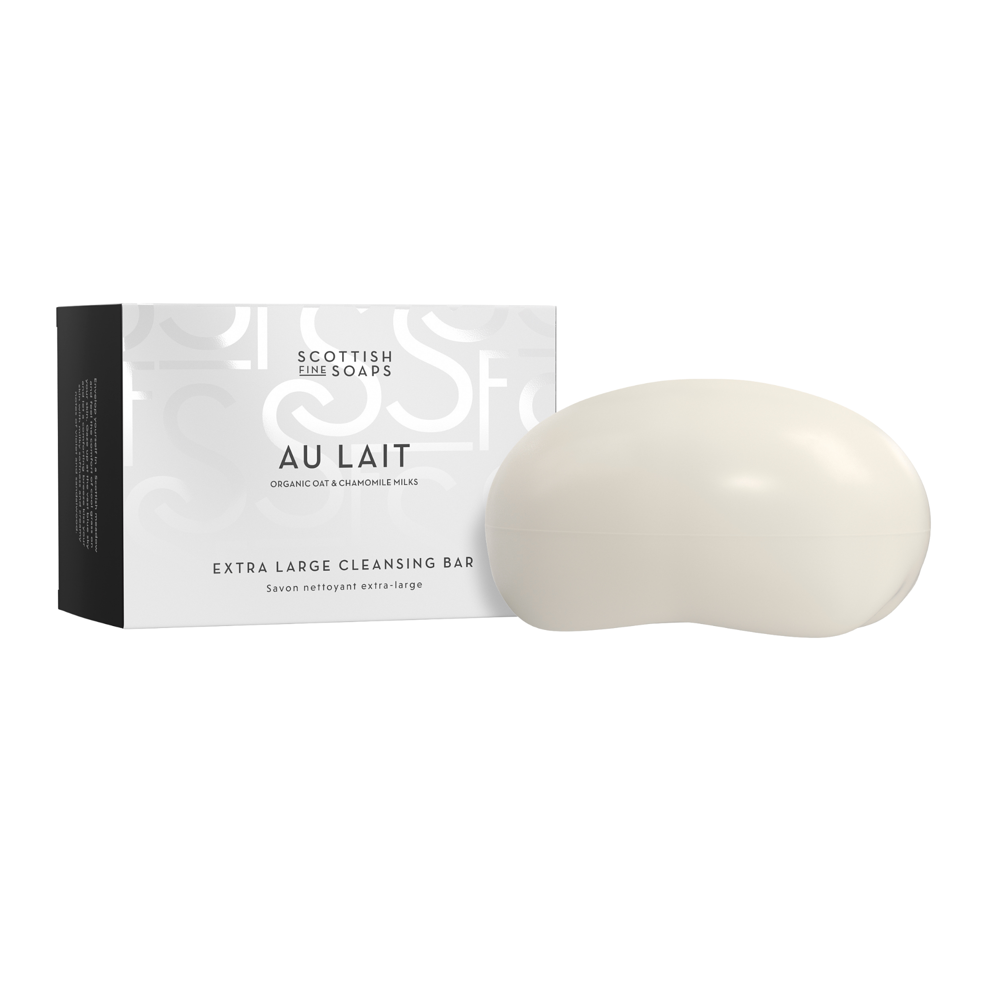 An image of the Scottish Fine Soaps Au Lait Extra Large Cleansing Bar 300g in Carton