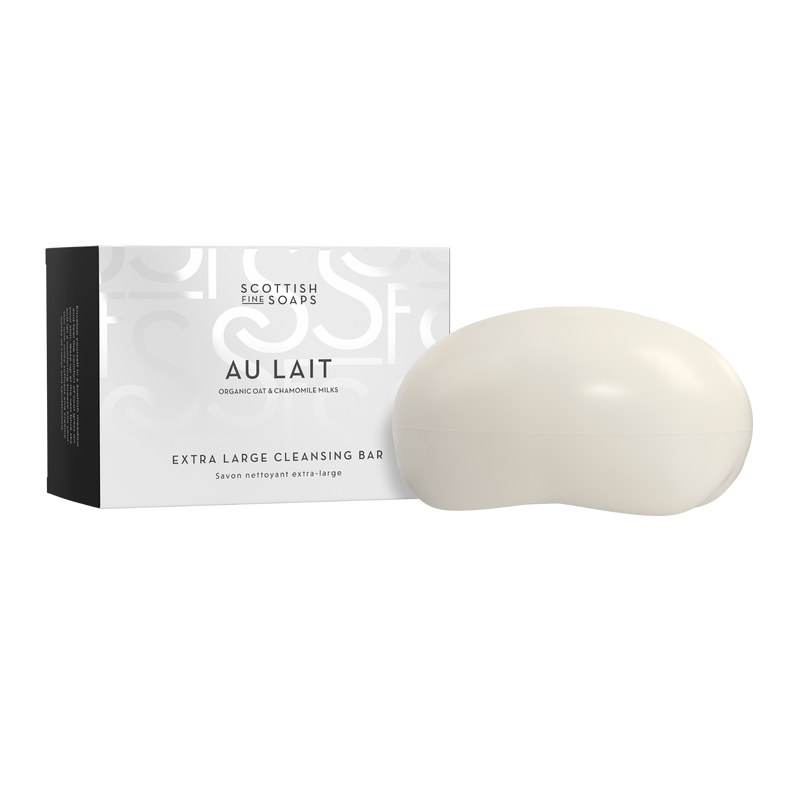An image of the Scottish Fine Soaps Au Lait Extra Large Cleansing Bar 300g in Carton