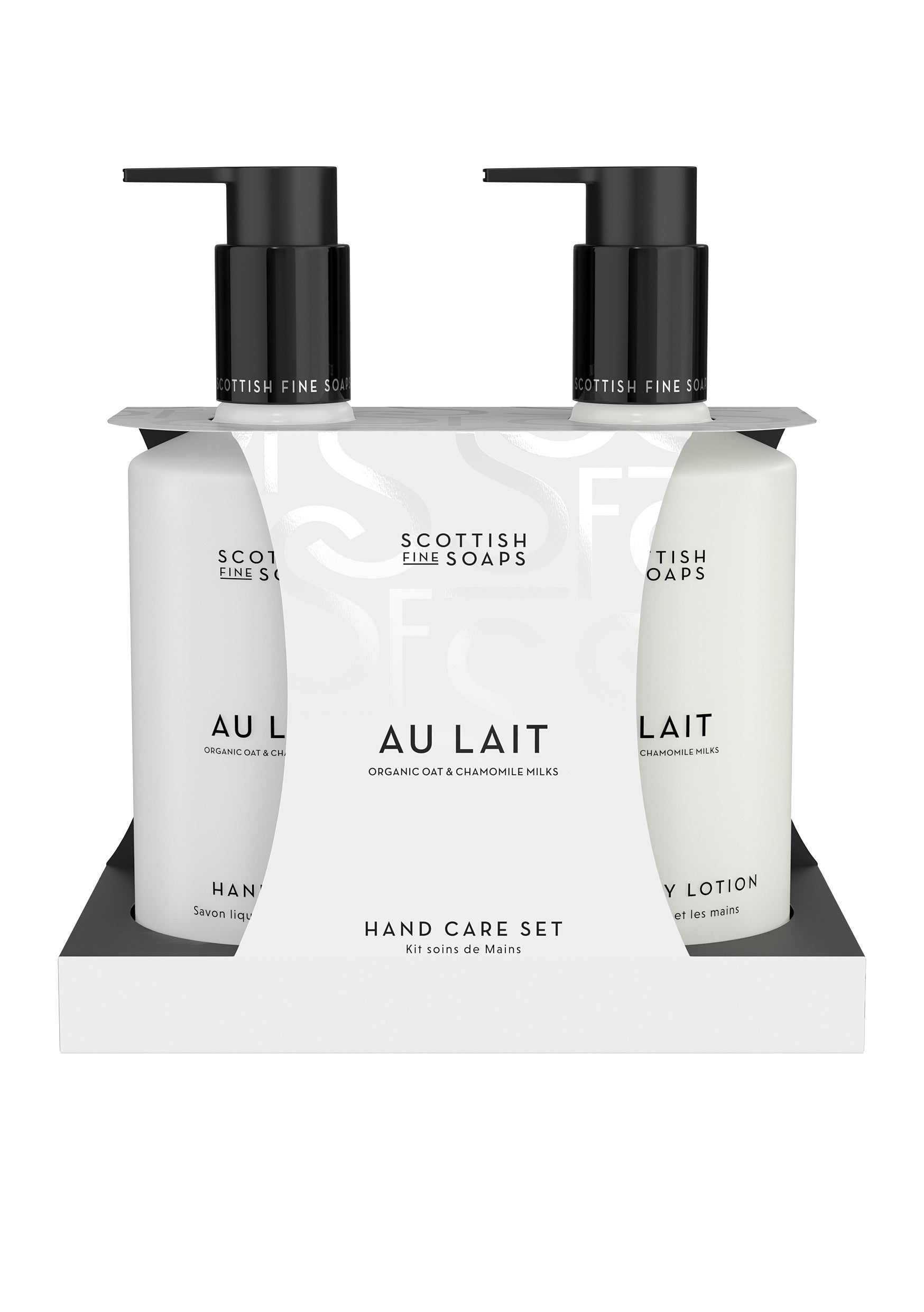 An image of the Scottish Fine Soaps Au Lait Hand Care Set (2x300ml Pump Bottles)