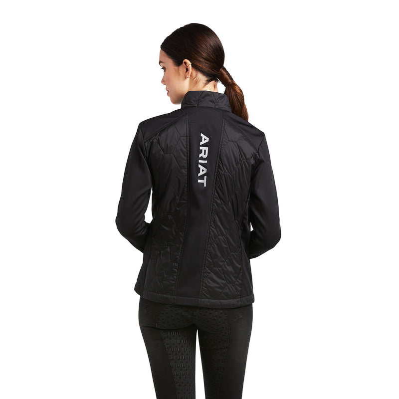 An image of a female model wearing the Ariat Fusion Insulated Jacket in the colour Black.