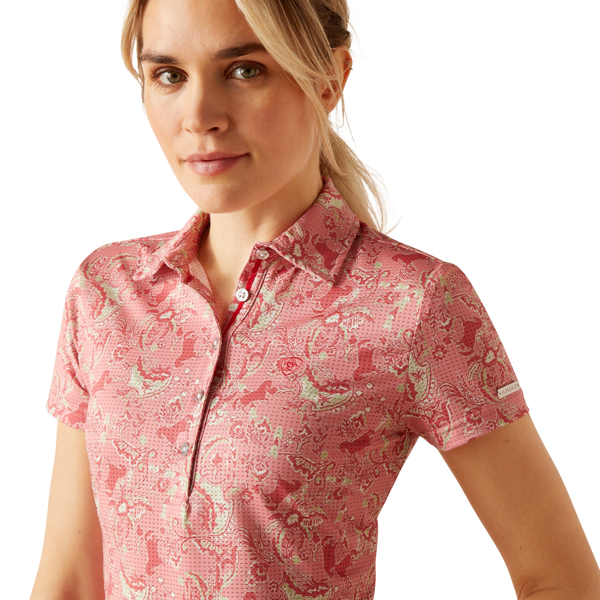 An image of the Ariat Motif Short Sleeve Polo