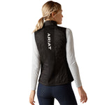 An image of a female model wearing the Ariat Fusion Insulated Gilet in the colour Black