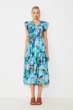 An image of the Suncoo Calipso Print Tiered Midi Dress
