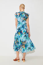 An image of the Suncoo Calipso Print Tiered Midi Dress